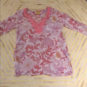 Roberta Roller Rabbit Embroidered Tunic Sz 10 kids